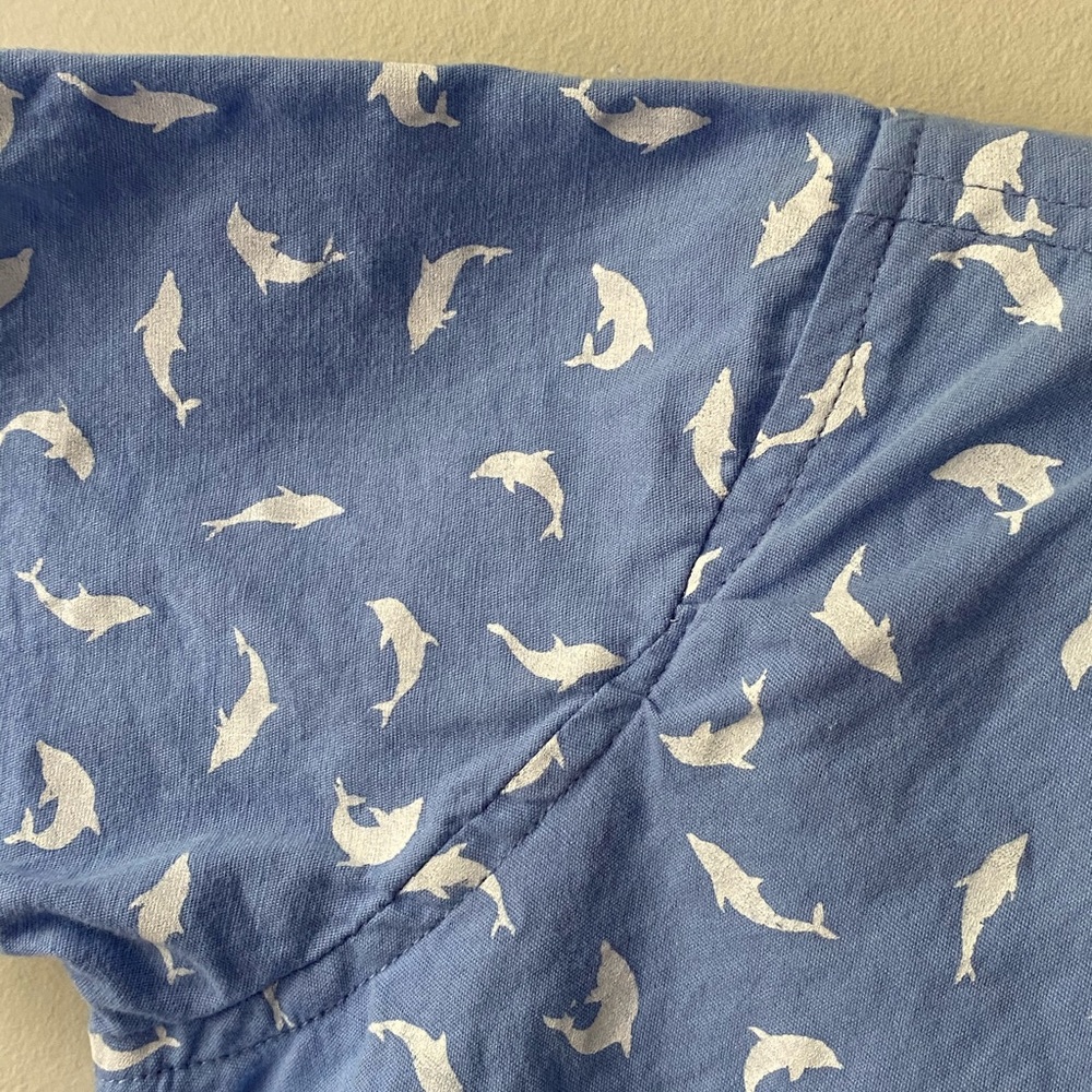 Dolphin 🐬 Print S/S Collared Button Up - 4T - Picture 2 of 4